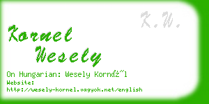 kornel wesely business card
